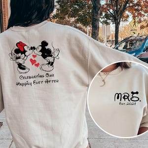 Custom Mickey Minnie Couple Sweatshirts, Disneyland Honeymoon Sweatshirt, Custom Mr Mrs Sweatshirt, Honeymoon Gifts, Newlywed Disney Hoodie