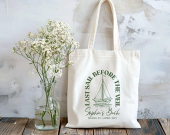 Custom Yacht Bachelorette Regular Tote Bag: Nautical Bridal Party Favor
