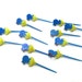 Vintage Easter Cupcake Picks, Cupcake Toppers, Blue Chicks in Yellow Eggs, Blue Picks, Vintage Picks, Spring Pick, Set of 12