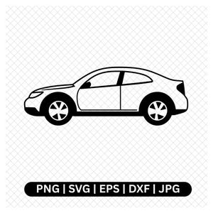 Car SVG PNG, Digital Car Clipart, Car Vector Illustration, Cricut Silhouette Cut File, Commercial Use License, Auto Design Elements