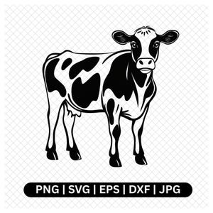 Cow Digital, Cow Vector, Farm Animal SVG, Dairy Cow PNG, Calf Clipart, Cow Silhouette, Cricut, Cut File, Commercial Use, Digital Files