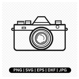 Camera Line Art Digital Files, svg png eps jpg dxf, Photography Design, Camera Icon, Clip Art, Digital Download for Cricut Silhouette