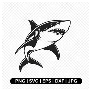 Shark Digital Vector, Great White Shark svg, Shark Clipart, Shark Silhouette, Shark Image, Shark png, Shark jpeg, Shark dxf, Shark eps