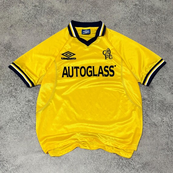 RARE Chelsea 1998-1999 Third Yellow Football Soccer Jersey Umbro