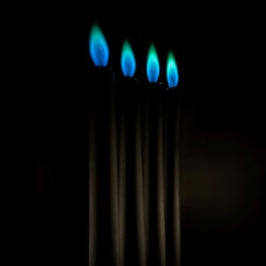 Aurora (Green Flame) Taper Candles - Real Flame