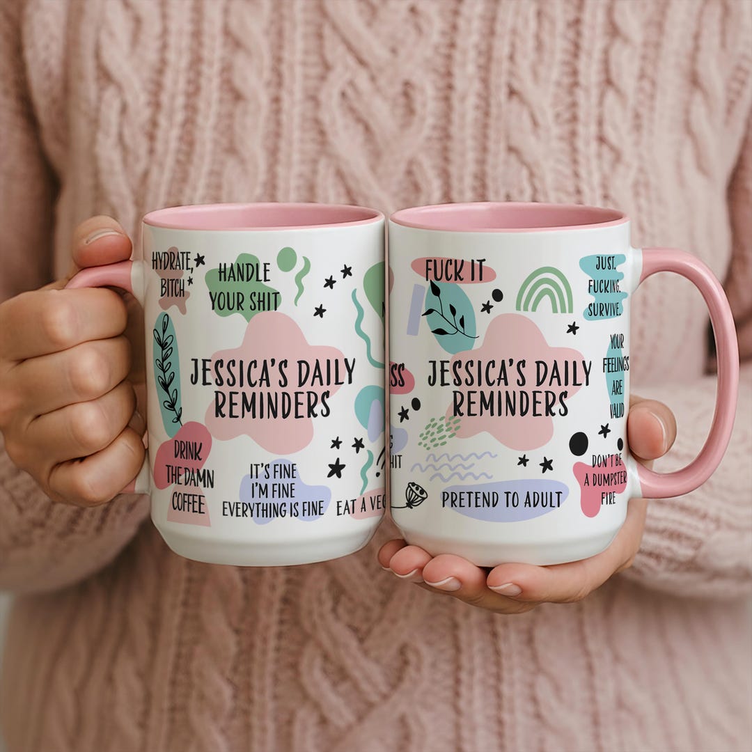 Personalized Funny Daily Mug, Sarcastic Daily Reminders, Custom Name ...