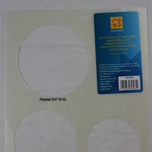 EZ Quilting Large Yo-yo Template Sheet