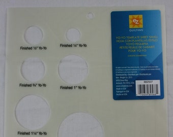 EZ Quilting Small Yo-yo Template Sheet