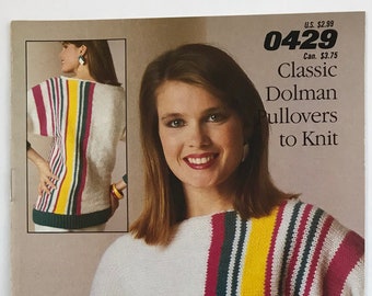 Vintage Knitting With Style From Simplicity Pattern Book: #429-Classic Dolman Pullovers to Knit