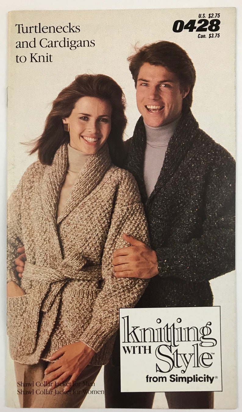 Vintage Knitting With Style From Simplicity Pattern Book #428-Turtlenecks and Cardigans to Knit