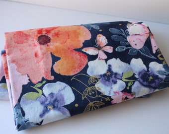 1 yard pink and blue watercolor floral fabric from Scatter Joy by Kathy Davis Studios for Fabric Traditions