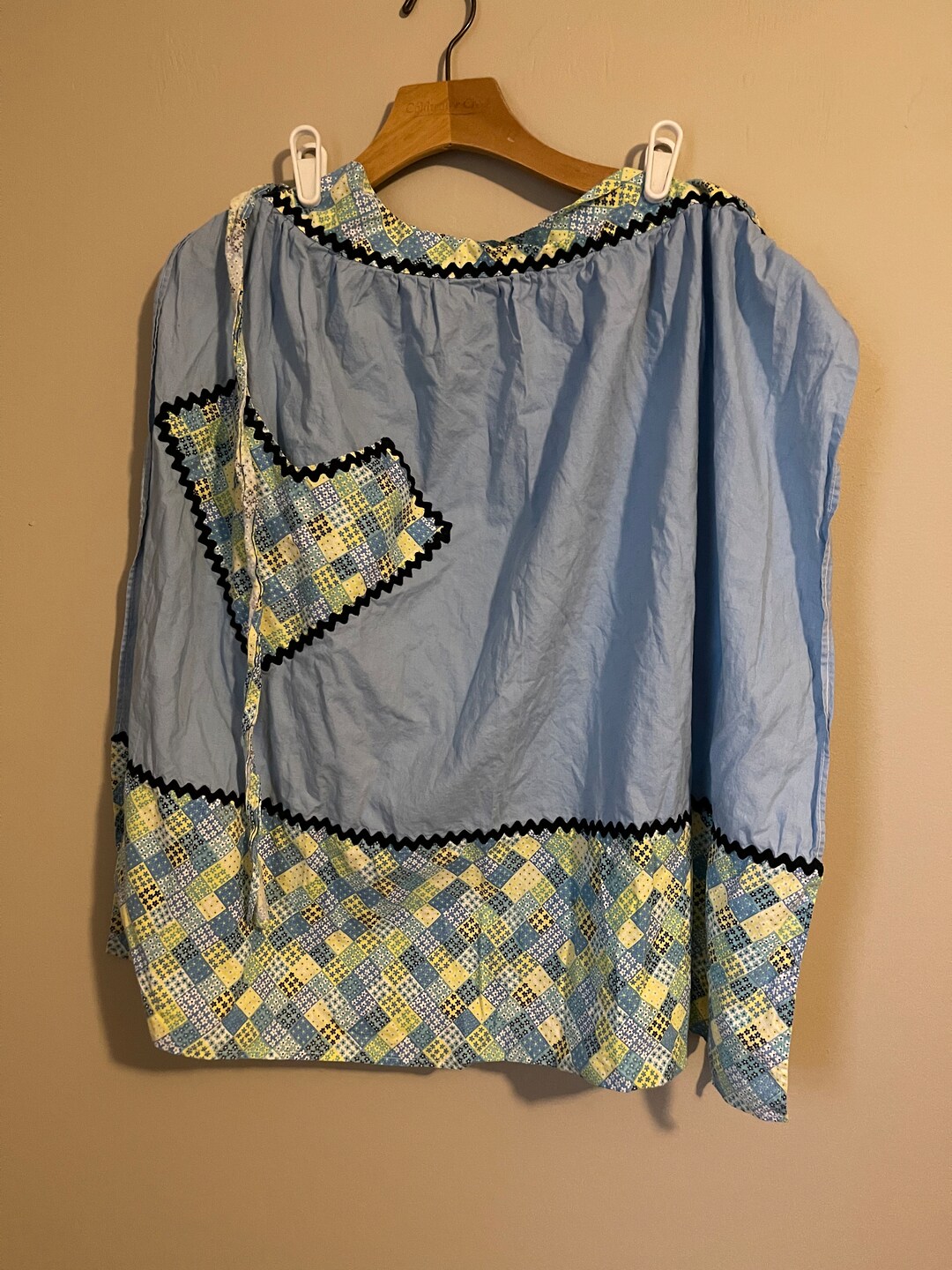 ヴィンテージ ブルー キッチン パッチワーク デザイン エプロン - Etsy