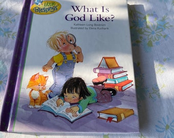 Vintage KINDEREN Kleine ZEGENINGEN Boek Hoe is GOD?