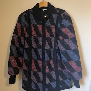 Vintage CHUNKY Aurora Internacional SWEATER COAT Medio