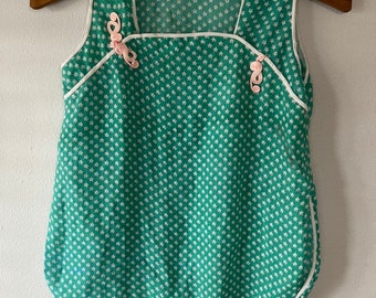 Vintage GIRLS Adorable PAJAMA Top small