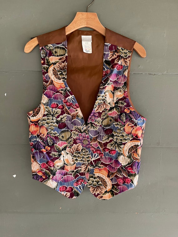 Quilted Lined Ribless Tapestry Vest