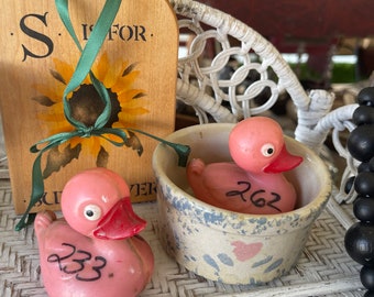 CUTE Lot of 2 Old Carnival DUCKS