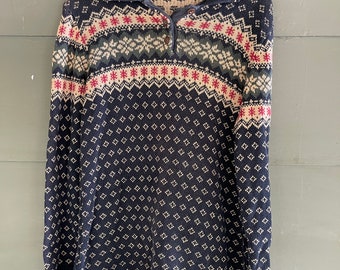 Vintage 80s FAIR ISLE Preppy SWEATER By Heirlooms medium to large