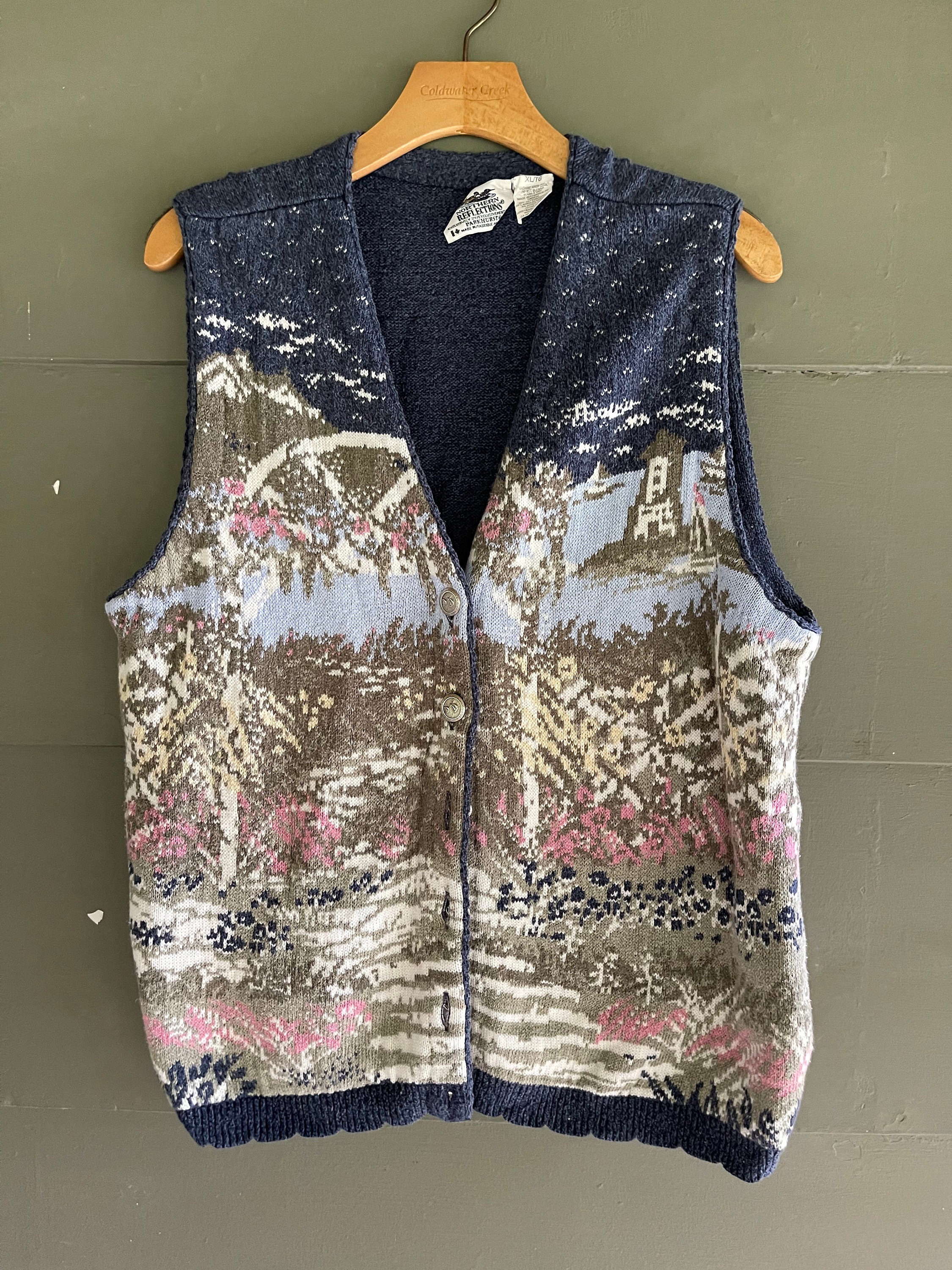 Vintage 90s PREPPY Sweater VEST Top by Northern Reflections - Etsy