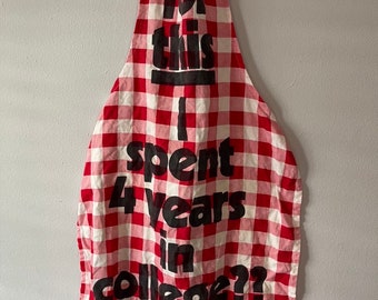 Vintage FULL body APRON Four Years college Fits small medium