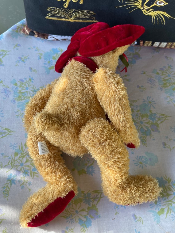 CUTE Vintage 90s RED HAT Teddy Bear - Etsy