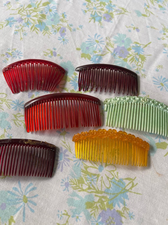 Vintage LOT of 6 HAIR COMBS Decorative Hair Acces… - image 2