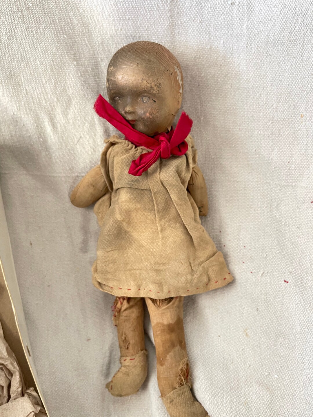 Antique 1900s Old CLOTH DOLL Stuffed With Straw Sawdust Etsy