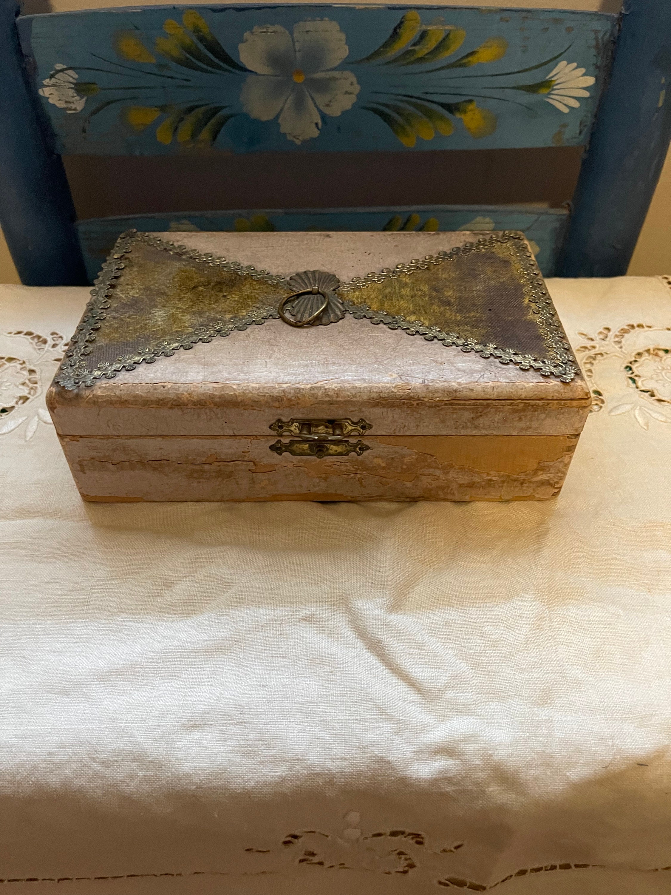 ヴィンテージ ゴールド フィレンツェ 木製 ジュエリーボックス 収納