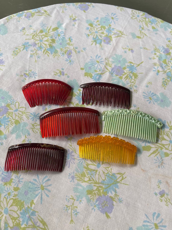 Vintage LOT of 6 HAIR COMBS Decorative Hair Acces… - image 1