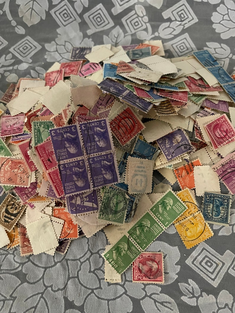HUGE Lot of Vintage POSTAGE STAMPS Scrapbooking Paper Ephemeral - Etsy
