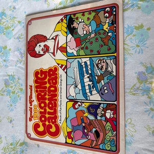 Vintage 80s RONALD McDONALD Coloring CALENDAR