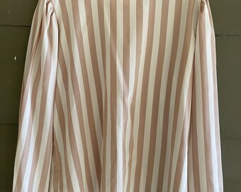 Vintage 90s STRIPED Light weight POLYESTER Blouse medium
