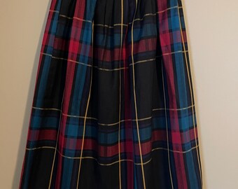 Vintage geruite rok uit de jaren 80 Preppy medium