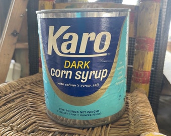 Vintage KARO Dark SYRUP Advertising five pound CAN