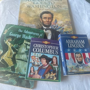 Vintage Abraham Lincoln George Washington BOOK LOT of 4