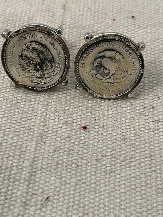 Boutons De Manchette Vintage En Argent 925 - Signés DF - Mexicain - Occasion Très Bon état