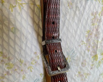 Vintage BRIGHTON Genuine Leather Marrón CINTURÓN Tamaño 32