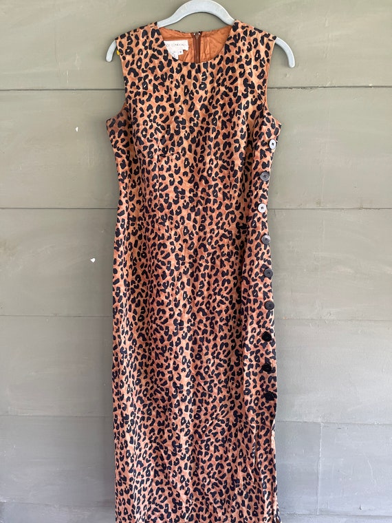 Vintage 90s MAGGY LONDON Animal Print Dress Grung… - image 2