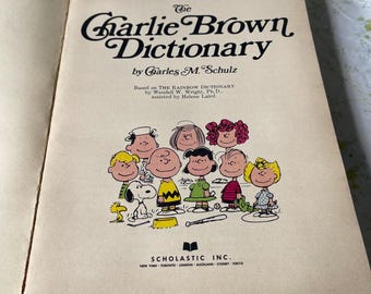 Vintage Thick the CHARLIE BROWN Dictionary BOOK 1970s - Etsy
