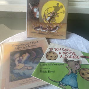 Vintage KIDS Book lot of 3 MOUSE Storybooks