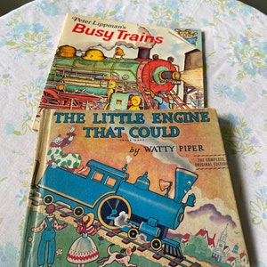 Vintage LOT of 2 CHILDREN Train BOOKS