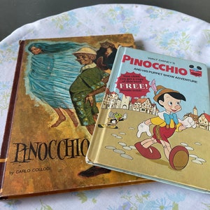 Vintage Lot of 2 Children PINOCCHIO Books