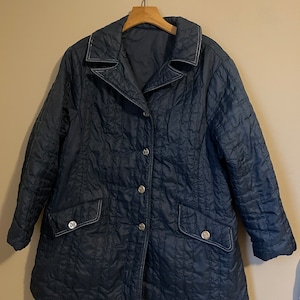 Vintage 90s NAVY Light Weight PUFFER Jacket large