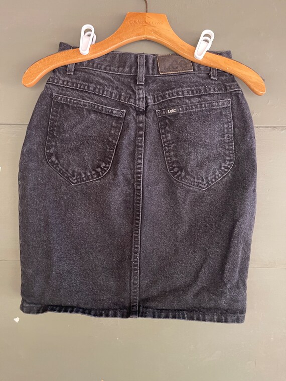 High waisted black skirt denim hot sale