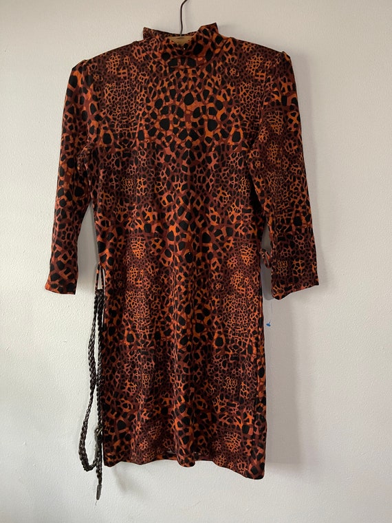 Vintage 90s ANIMAL Print MINI DRESS or Tunic small