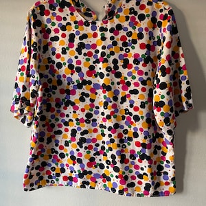vintage années 80 PIERRE CARDIN Polka Dot BLOUSE M à L