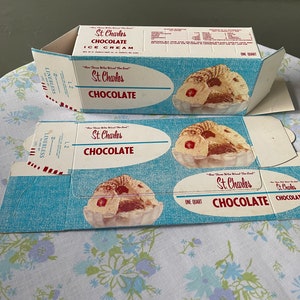 Vintage Lot of 2 St. CHARLES Advertising ICE CREAM Cartons