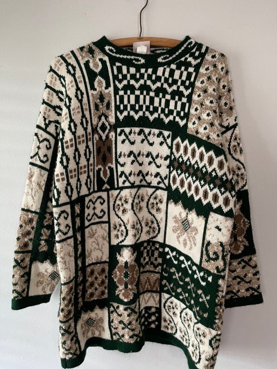 Vintage 1990s UGLY CHRISTMAS Oversized SWEATER Tun