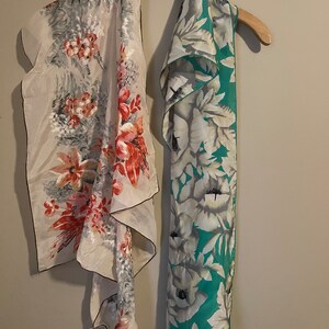 GORGEOUS Lot of 2 Hand Rolled SILK SCARVES