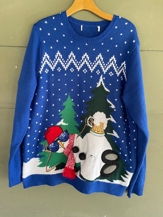Vintage CHRISTMAS Mens UGLY Christmas Sweater larg